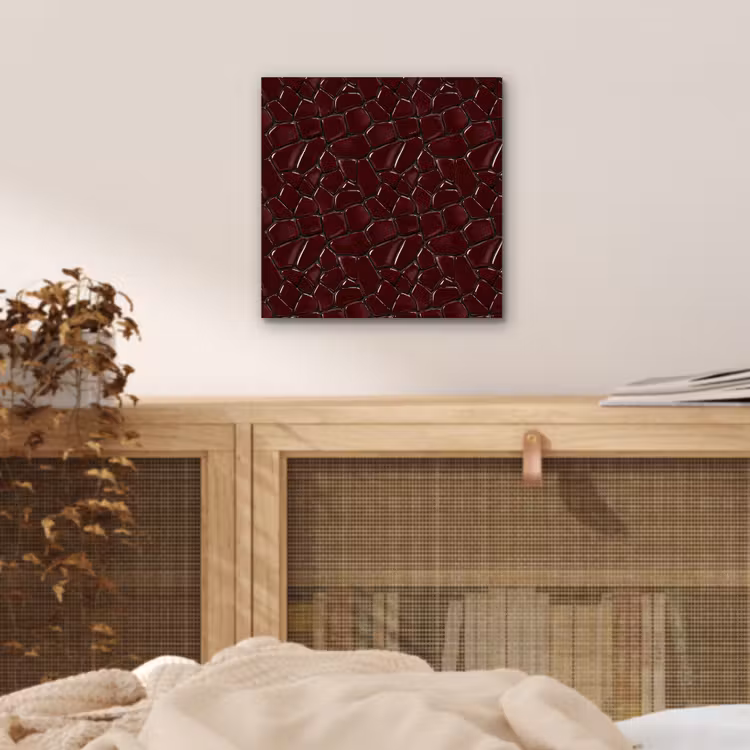 Aluminium schilderij - Mozaïek - Tegel - Bordeauxrood — 4