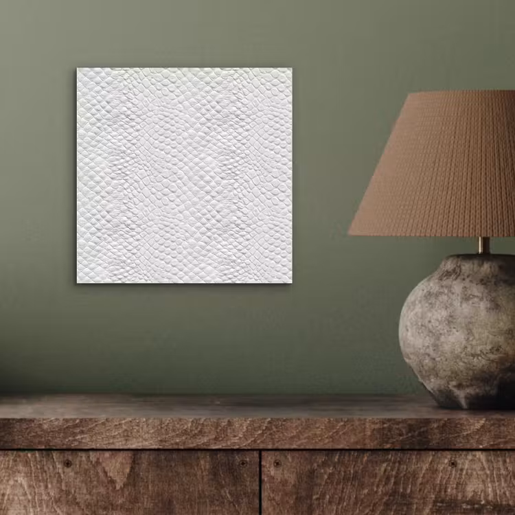 Aluminium schilderij - Slang - Patroon - Wit — 3