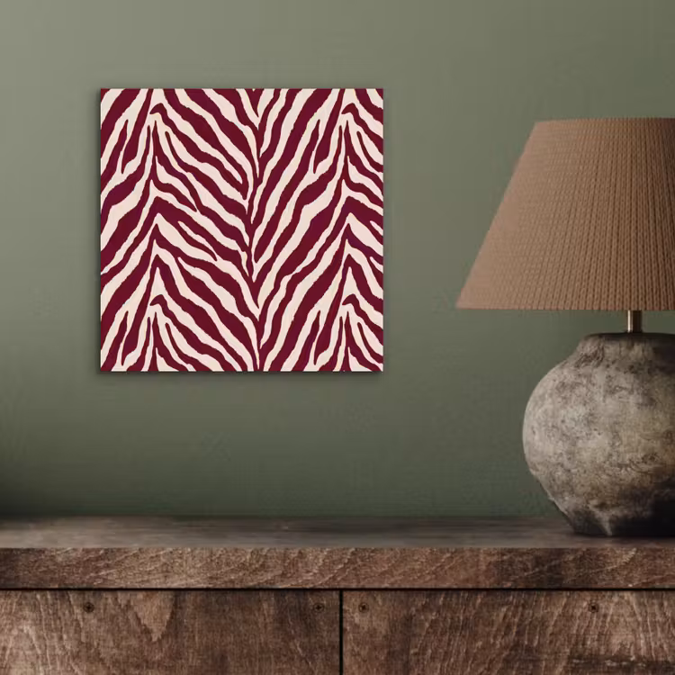 Aluminium schilderij - Zebra - Motief - Bordeaux - Rood — 3