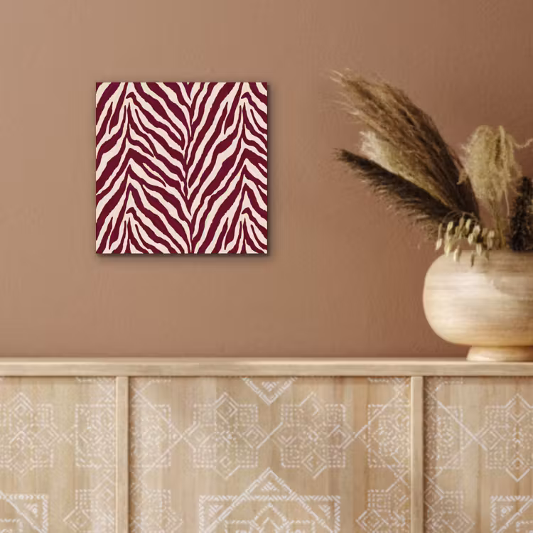 Aluminium schilderij - Zebra - Motief - Bordeaux - Rood — 5