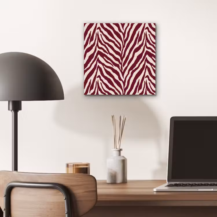 Aluminium schilderij - Zebra - Motief - Bordeaux - Rood — 6
