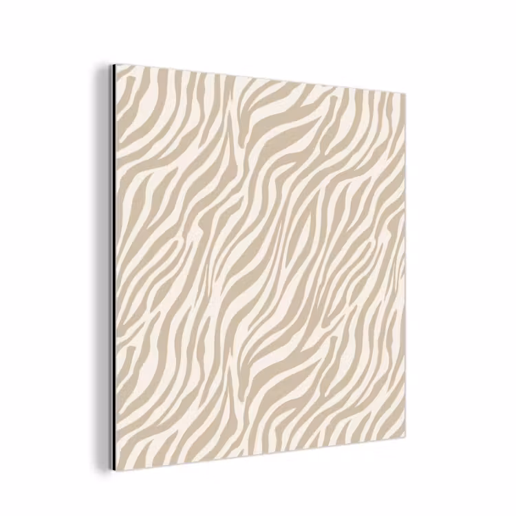 Aluminium schilderij - Zebra - Patroon - Beige — 1