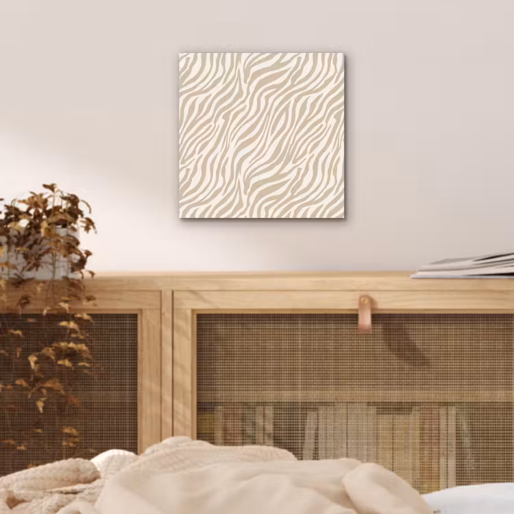 Aluminium schilderij - Zebra - Patroon - Beige — 4