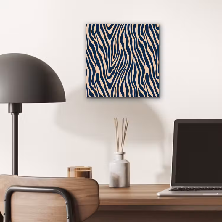 Aluminium schilderij - Zebra - Patroon - Blauw - Beige — 6