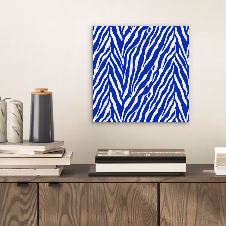 Aluminium schilderij - Zebra - Patroon - Kobalt - Blauw — 2