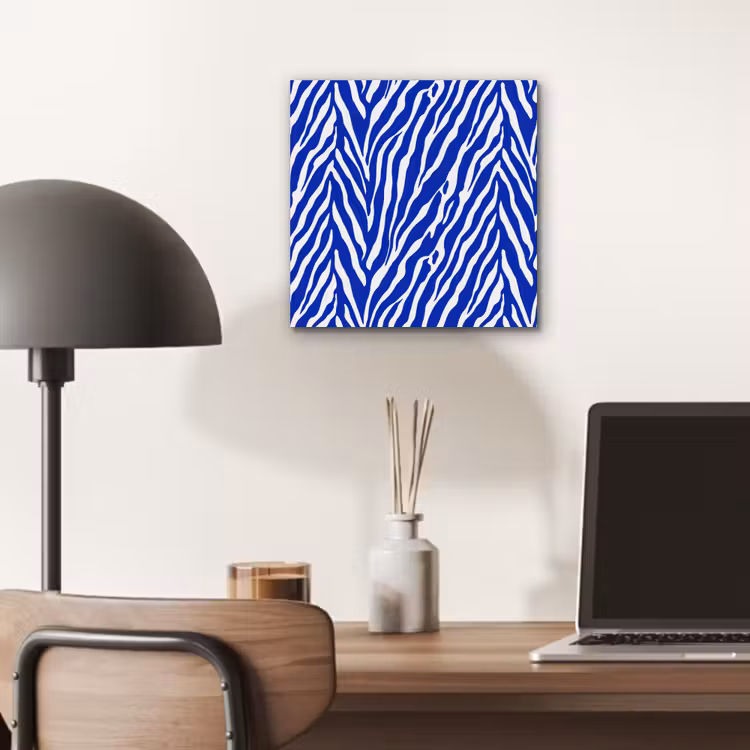 Aluminium schilderij - Zebra - Patroon - Kobalt - Blauw — 6