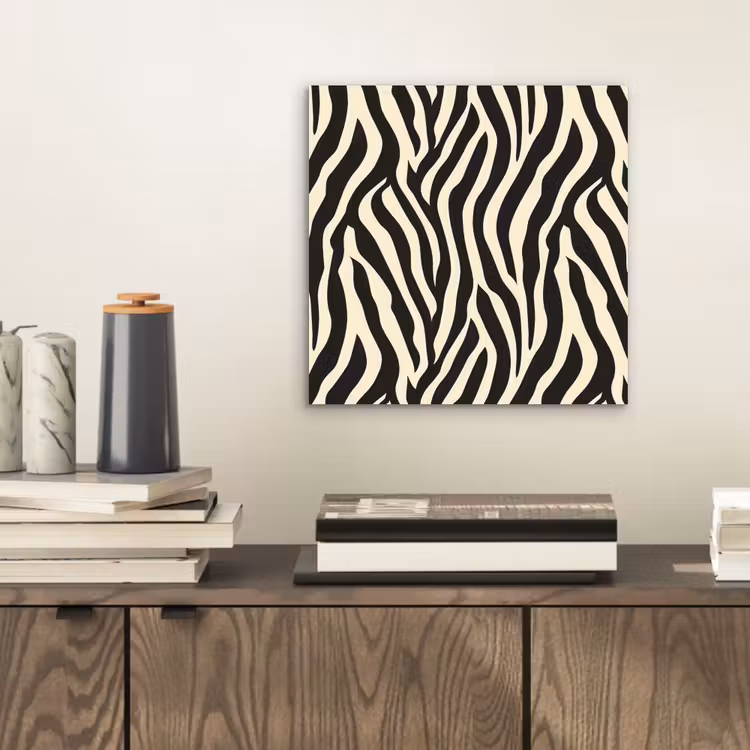 Aluminium schilderij - Zebra - Print - Klassiek - Zwart — 2
