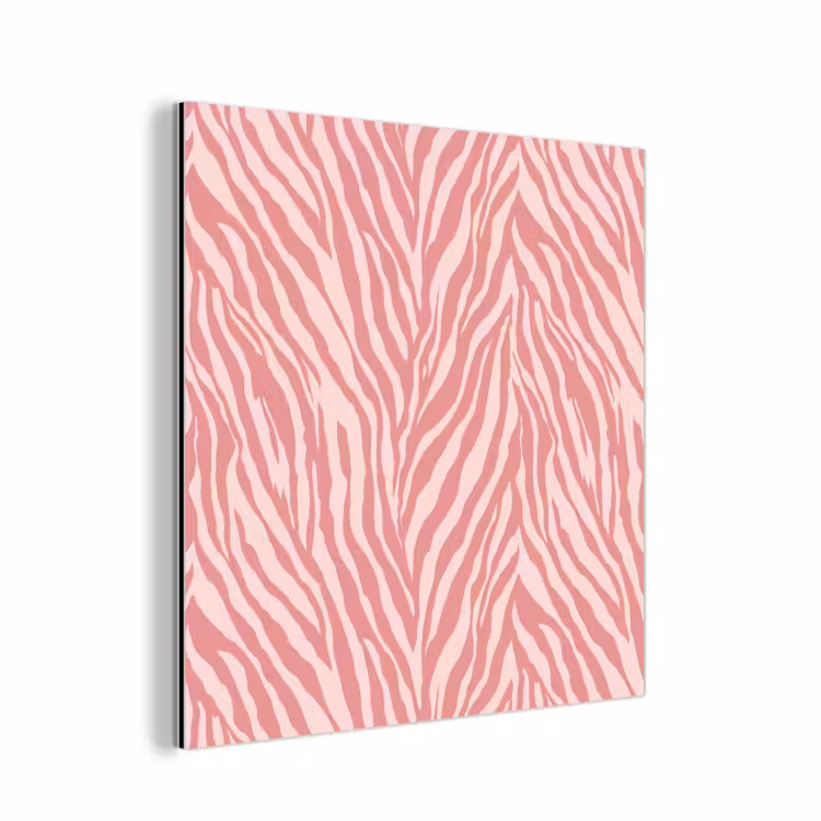 Aluminium schilderij - Zebra - Print - Roze — 1
