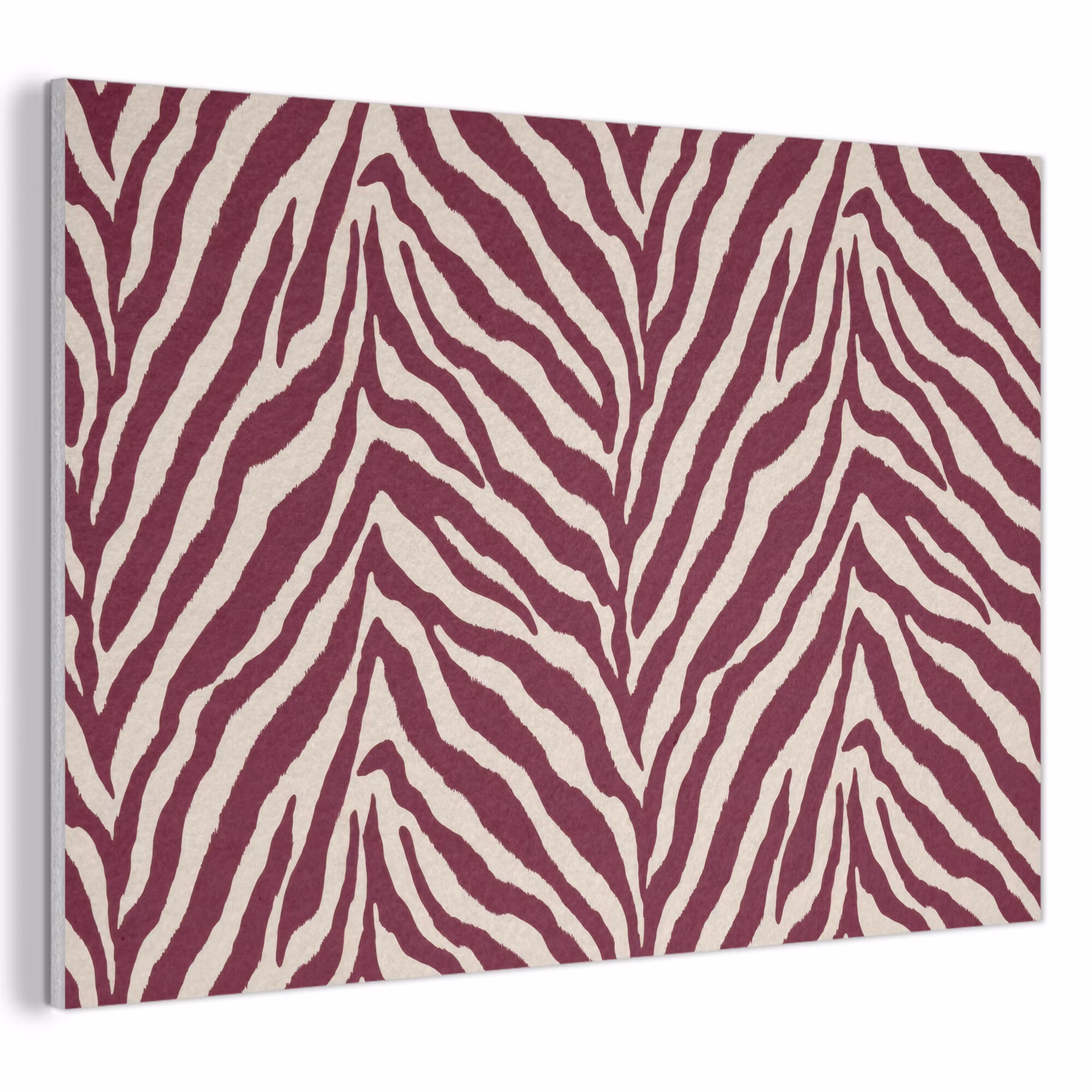 Akoestisch schilderij - Zebra - Motief - Bordeaux - Rood — 1