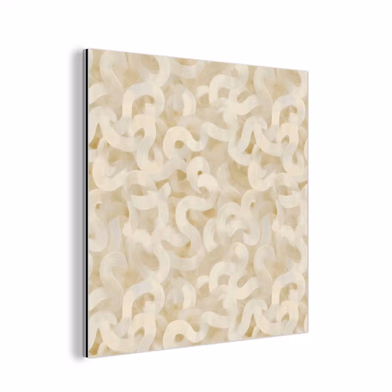 Aluminium schilderij - Abstract - Lijnen - Beige — 1