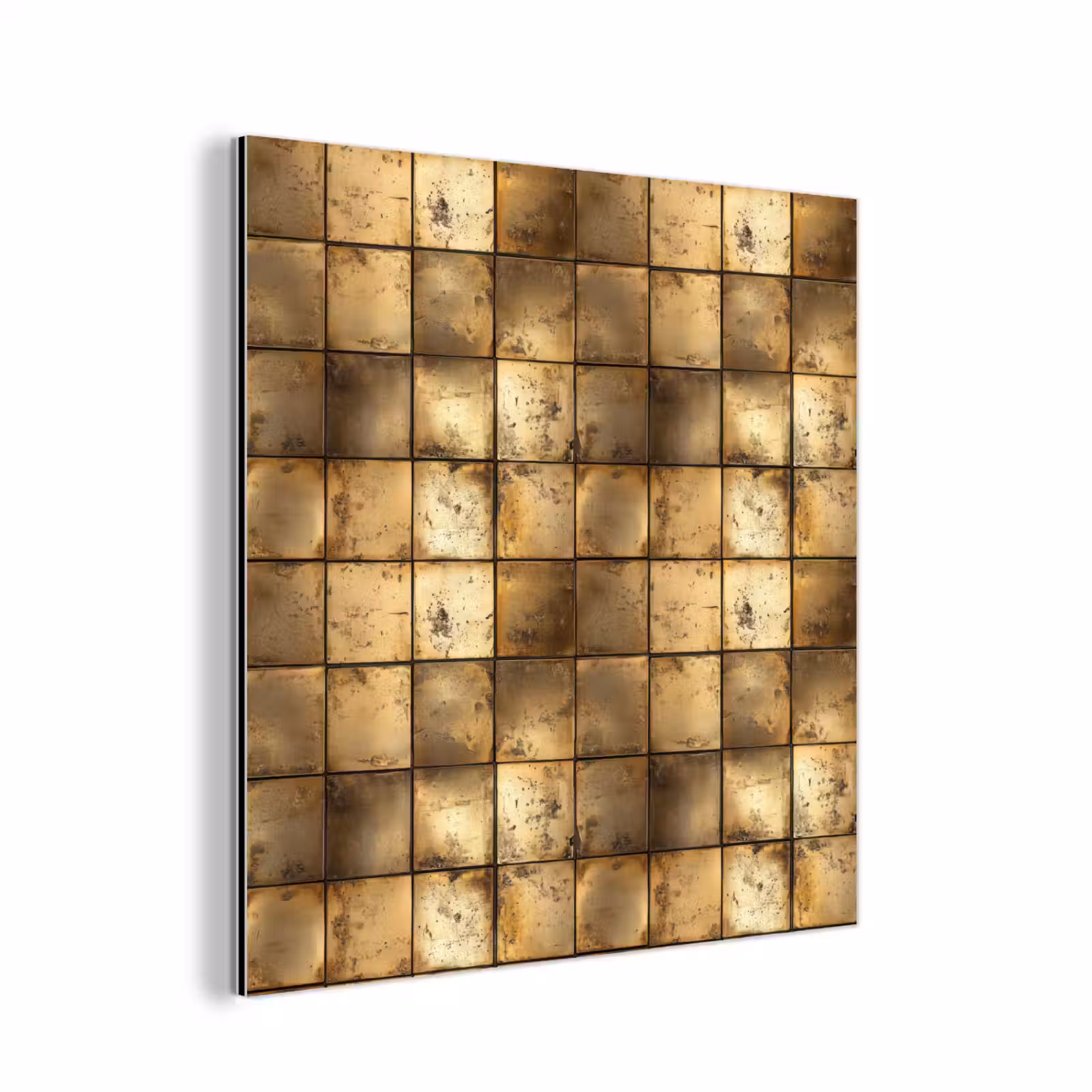 Aluminium schilderij - Geometrisch - Tegels - Goud — 1