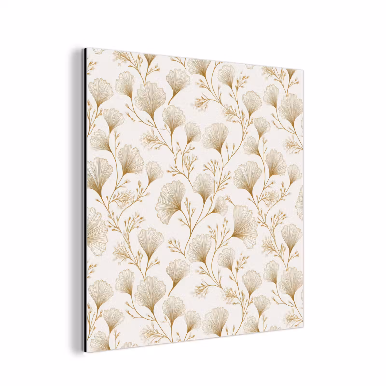 Aluminium schilderij - Ginkgo - Takken - Goud — 1