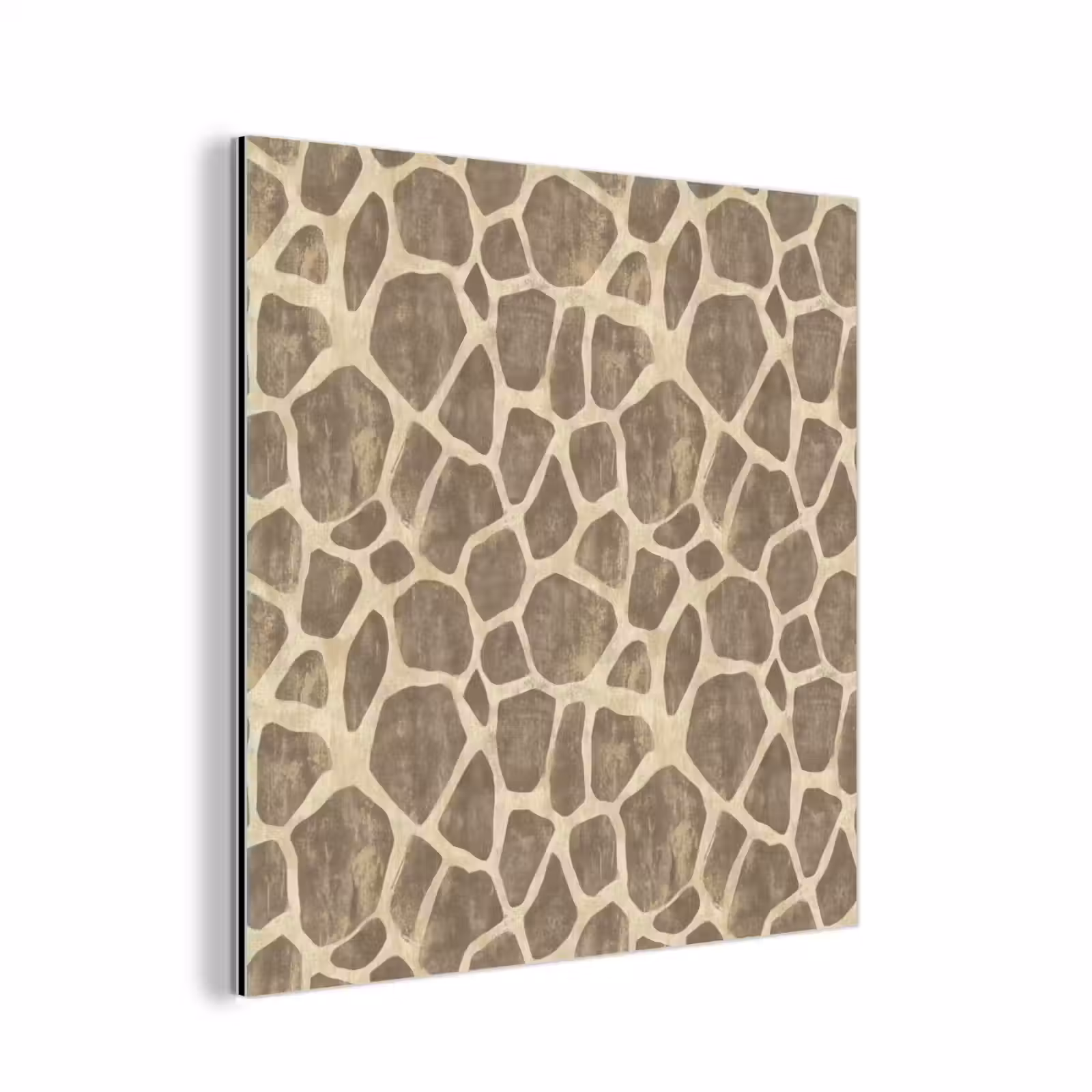 Aluminium schilderij - Giraf - Patroon - Beige - Bruin — 1