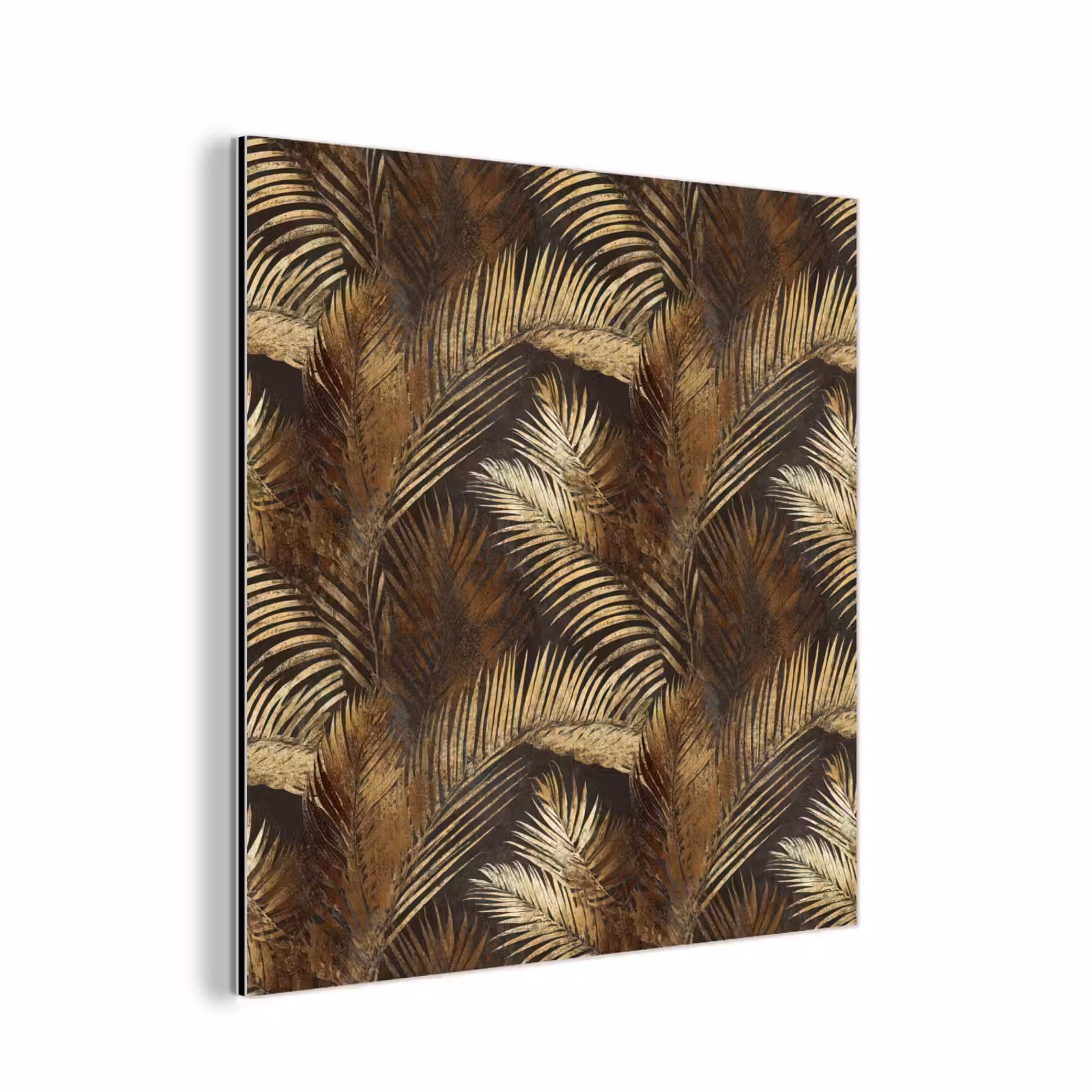 Aluminium schilderij - Tropisch - Bladeren - Goud — 1