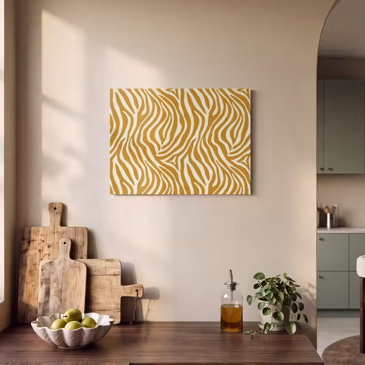 Akoestisch schilderij - Zebra - Klassiek - Oker - Geel — 3