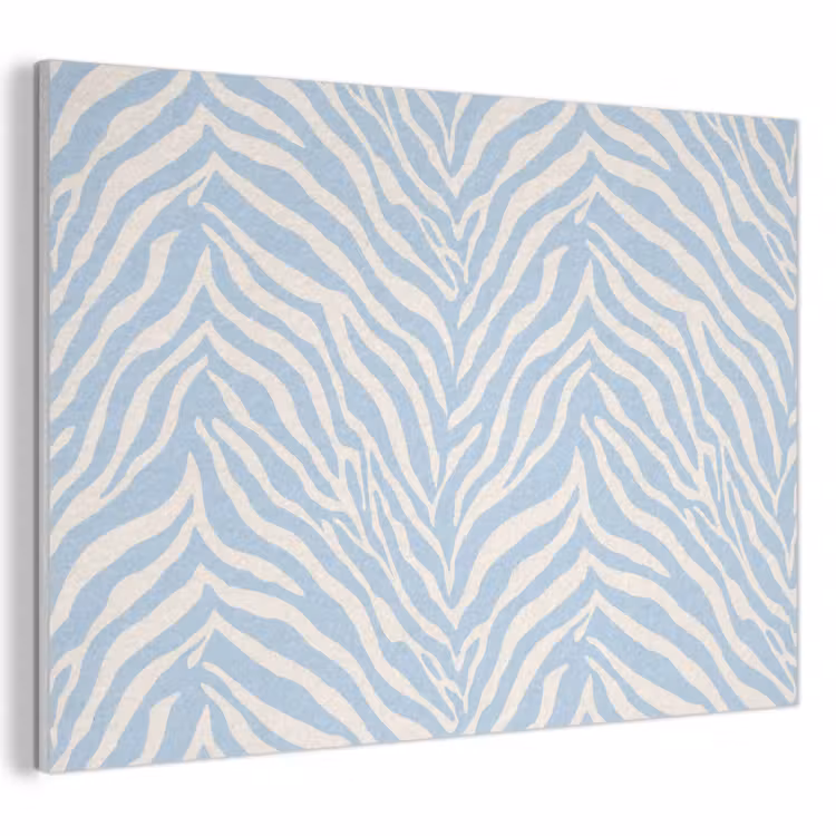 Akoestisch schilderij - Zebra - Motief - Blauw - Wit — 1