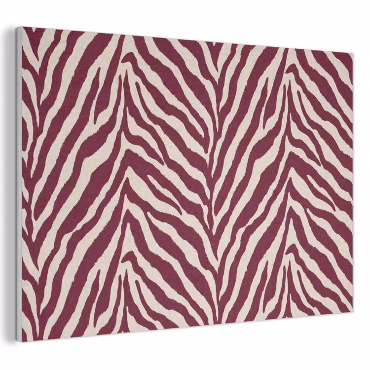 Akoestisch schilderij - Zebra - Motief - Bordeaux - Rood — 1