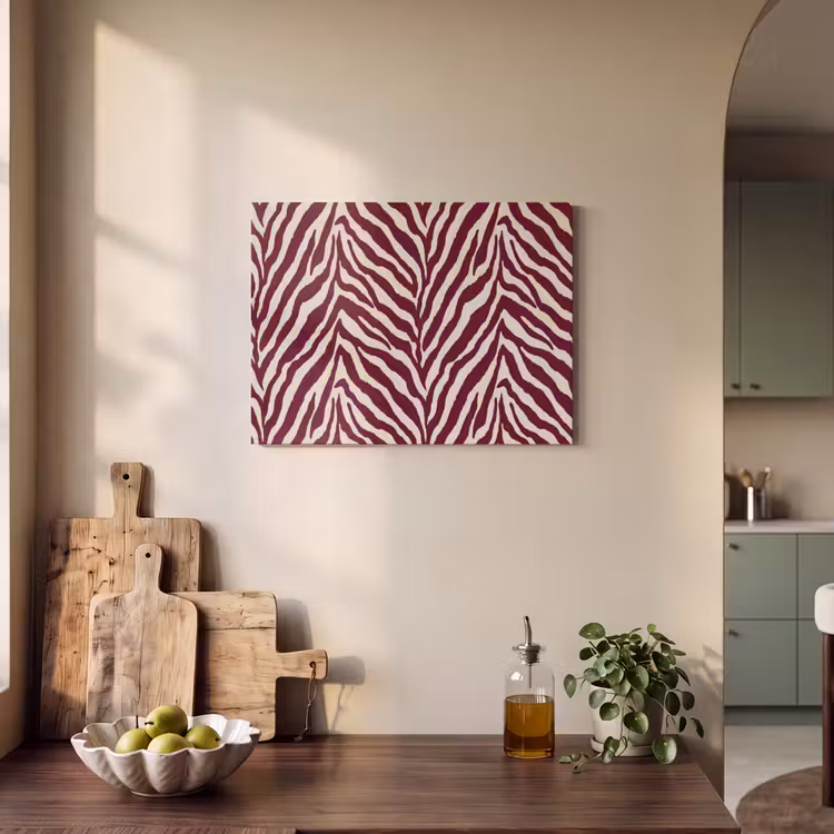 Akoestisch schilderij - Zebra - Motief - Bordeaux - Rood — 3