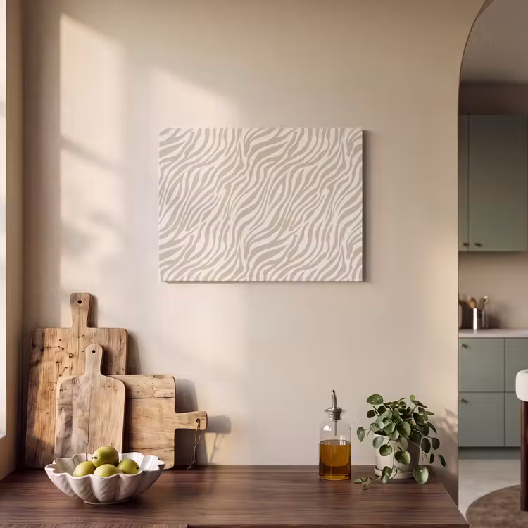 Akoestisch schilderij - Zebra - Patroon - Beige — 3