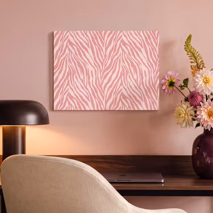 Akoestisch schilderij - Zebra - Print - Roze — 4