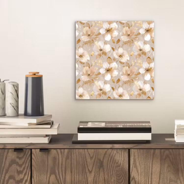 Aluminium schilderij - Bloemen - artistiek - Goud — 2