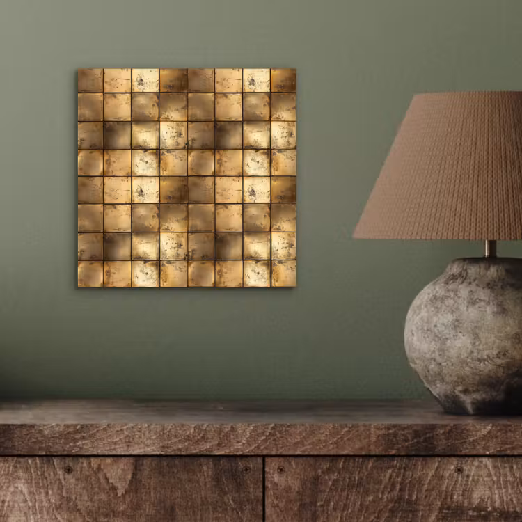 Aluminium schilderij - Geometrisch - Tegels - Goud — 3