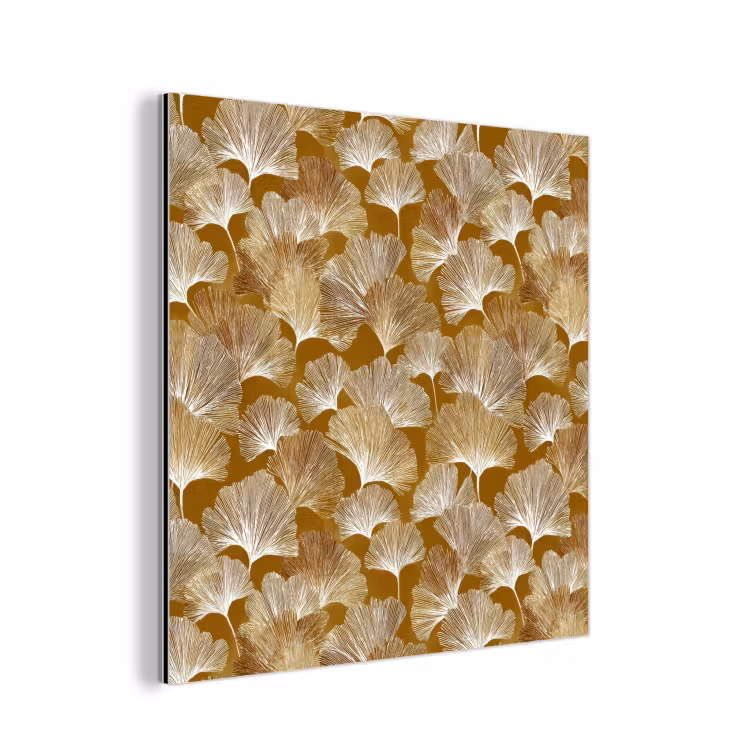 Aluminium schilderij - Ginkgo - Bladeren - Goud — 1