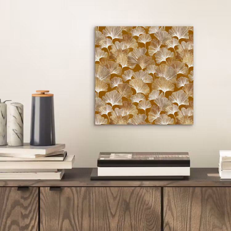 Aluminium schilderij - Ginkgo - Bladeren - Goud — 2