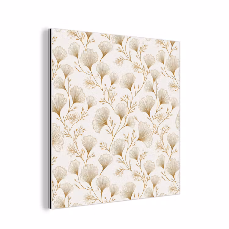 Aluminium schilderij - Ginkgo - Takken - Goud — 1