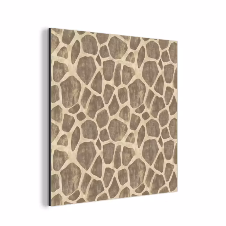 Aluminium schilderij - Giraf - Patroon - Beige - Bruin — 1