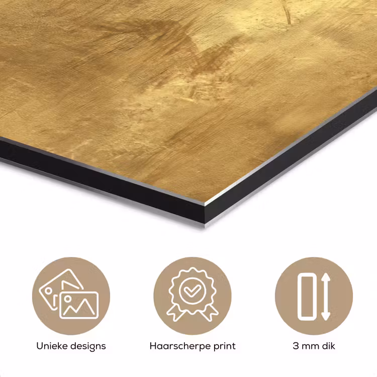 Aluminium schilderij - Industrieel - Textuur - Goud — 7