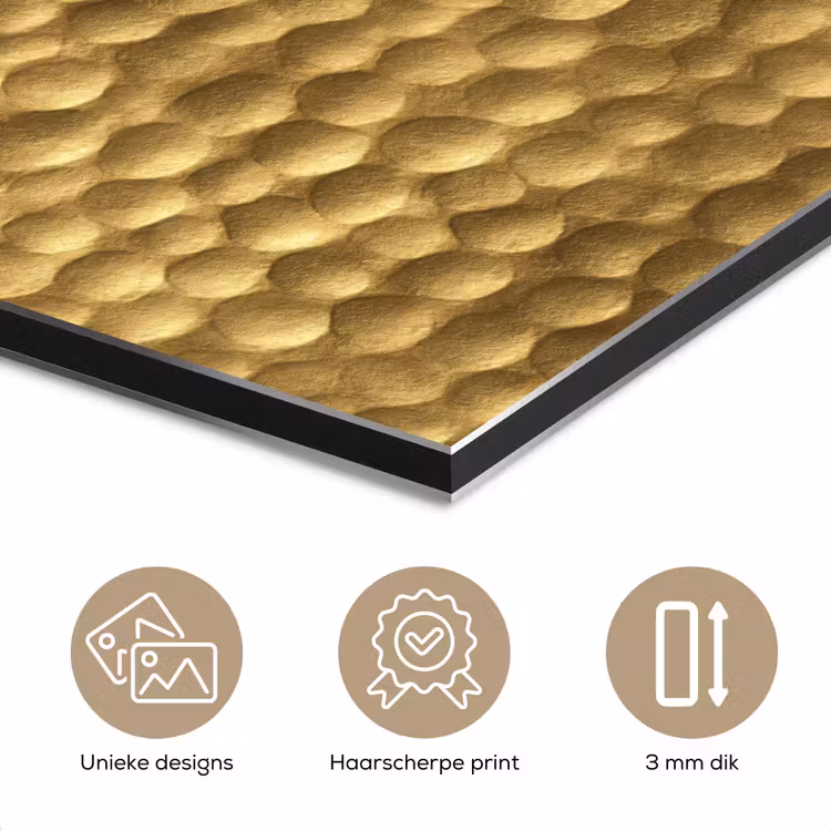 Aluminium schilderij - Metaal - Dynamisch - Goud — 7
