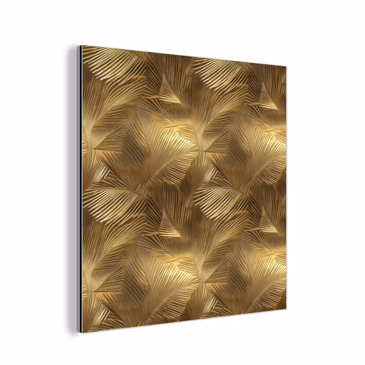 Aluminium schilderij - Palm - Waaier - Goud — 1
