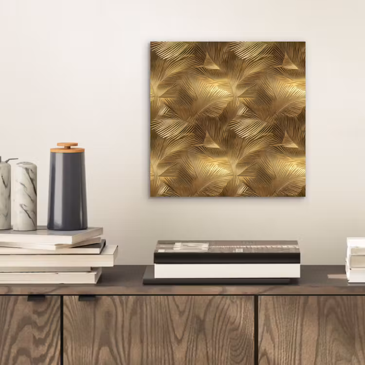 Aluminium schilderij - Palm - Waaier - Goud — 2