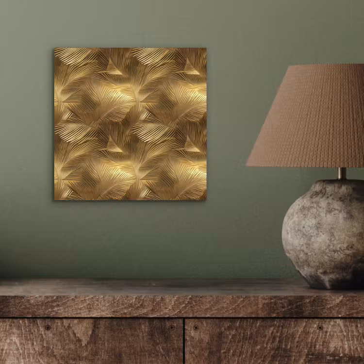 Aluminium schilderij - Palm - Waaier - Goud — 3