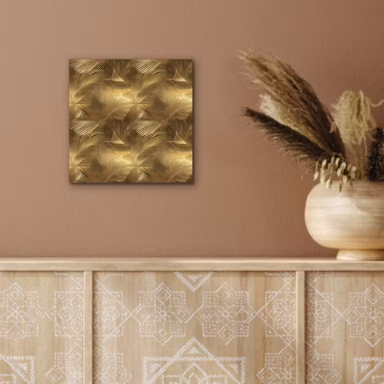 Aluminium schilderij - Palm - Waaier - Goud — 5
