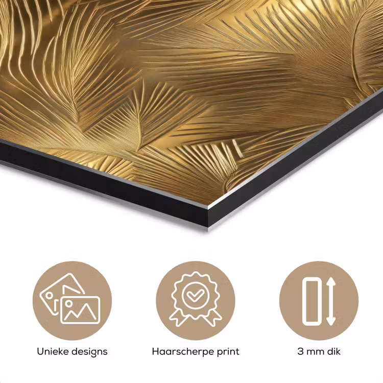 Aluminium schilderij - Palm - Waaier - Goud — 7
