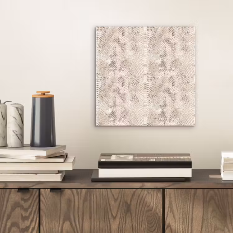 Aluminium schilderij - Slang - Patroon - Beige — 2
