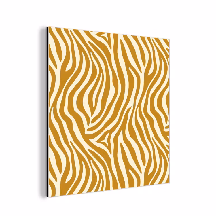 Aluminium schilderij - Zebra - Klassiek - Oker - Geel — 1