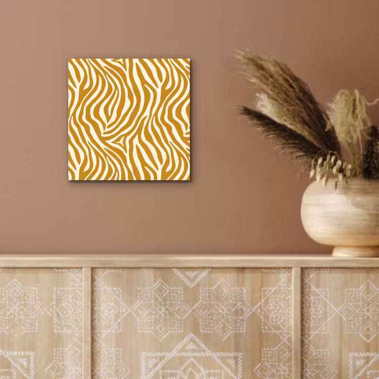 Aluminium schilderij - Zebra - Klassiek - Oker - Geel — 5