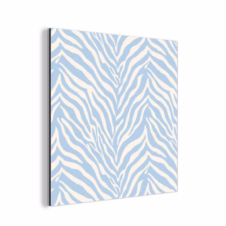 Aluminium schilderij - Zebra - Motief - Blauw - Wit — 1