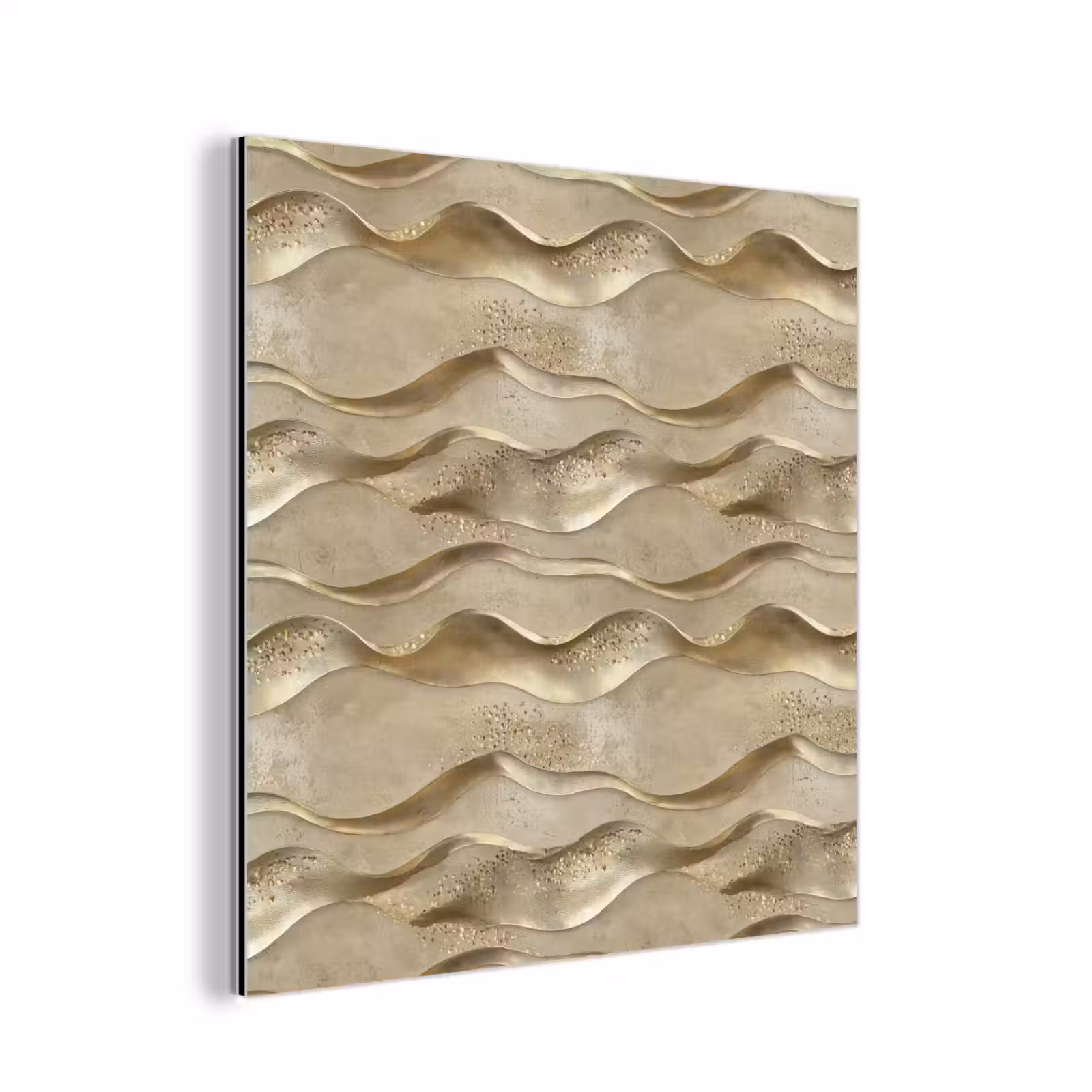 Aluminium schilderij - Golven - Patroon - Goud — 1