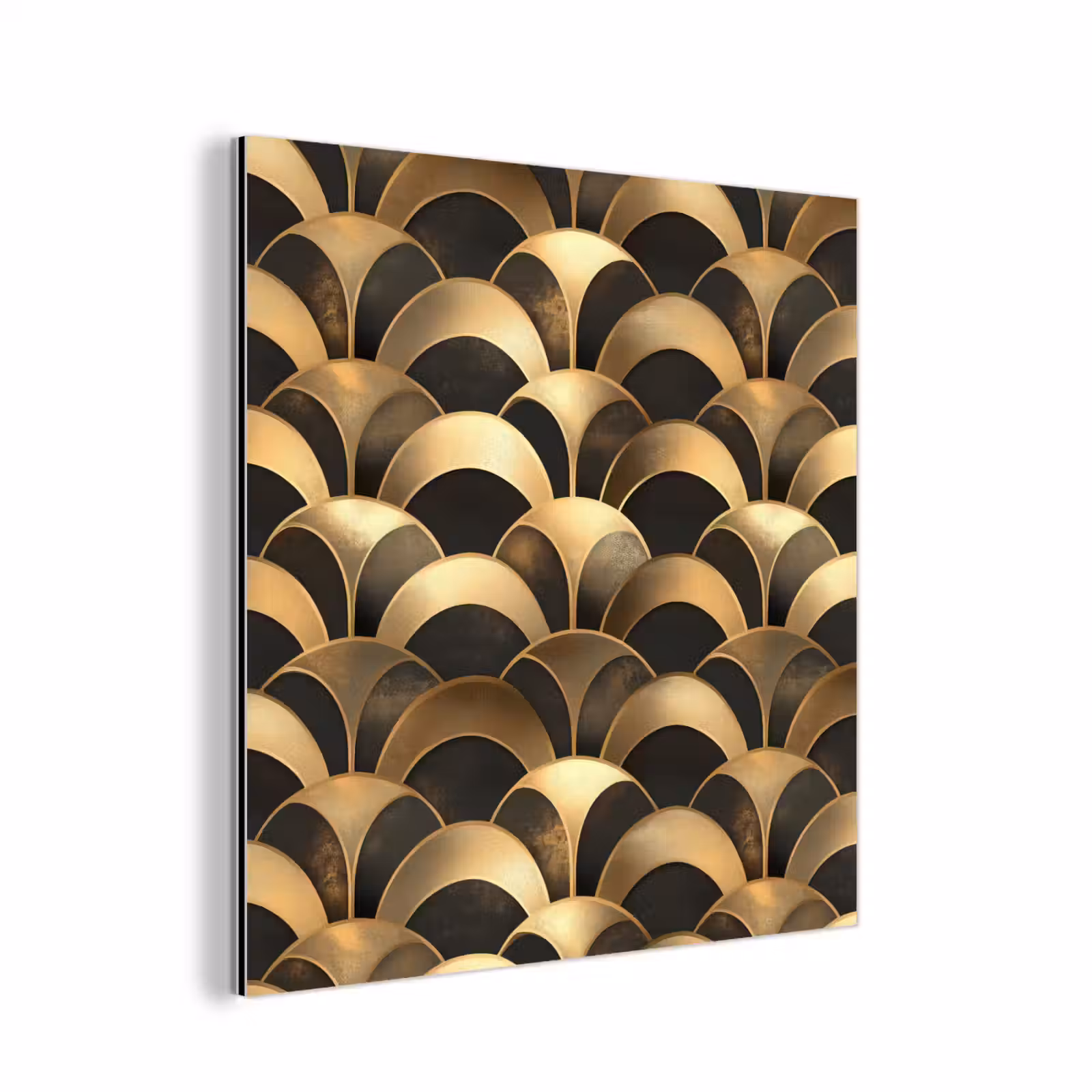 Aluminium schilderij - Schubben - Structuur - Goud — 1