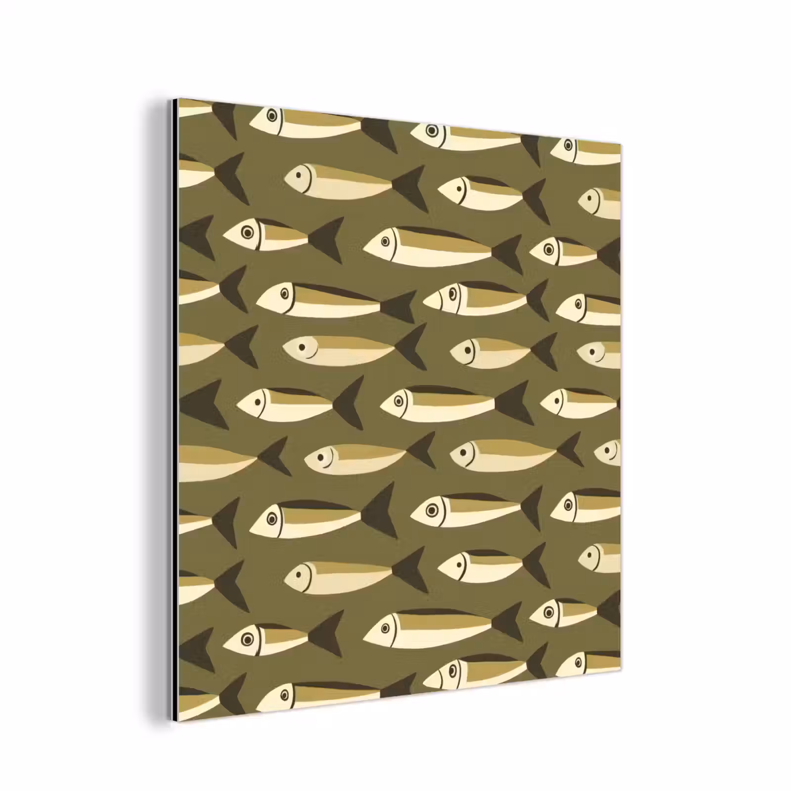 Aluminium schilderij - Vis - Patroon - Groen — 1