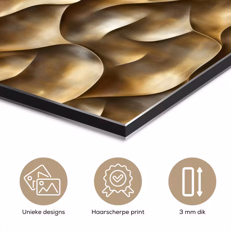 Aluminium schilderij - Abstract - Antiek - Goud — 7