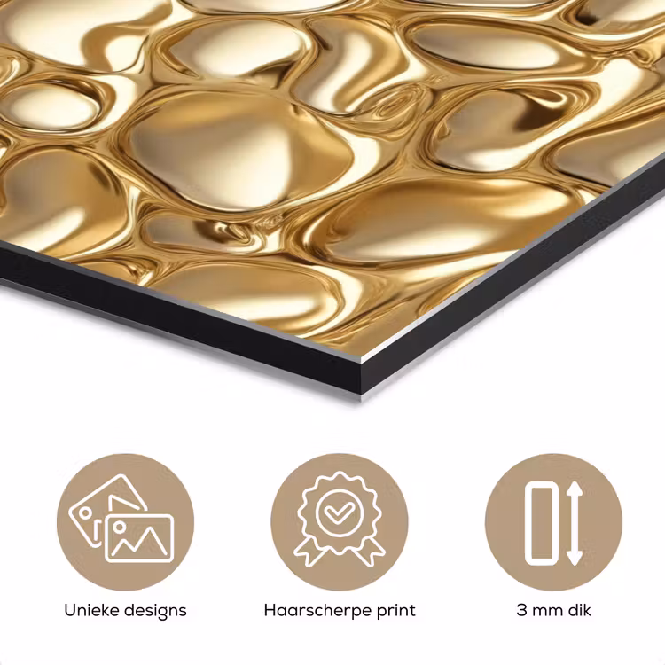Aluminium schilderij - Abstract - Modern - Goud — 7