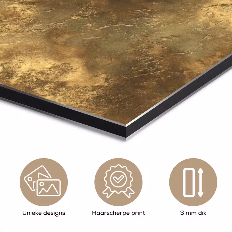 Aluminium schilderij - Antiek - Metaallook - Goud — 7