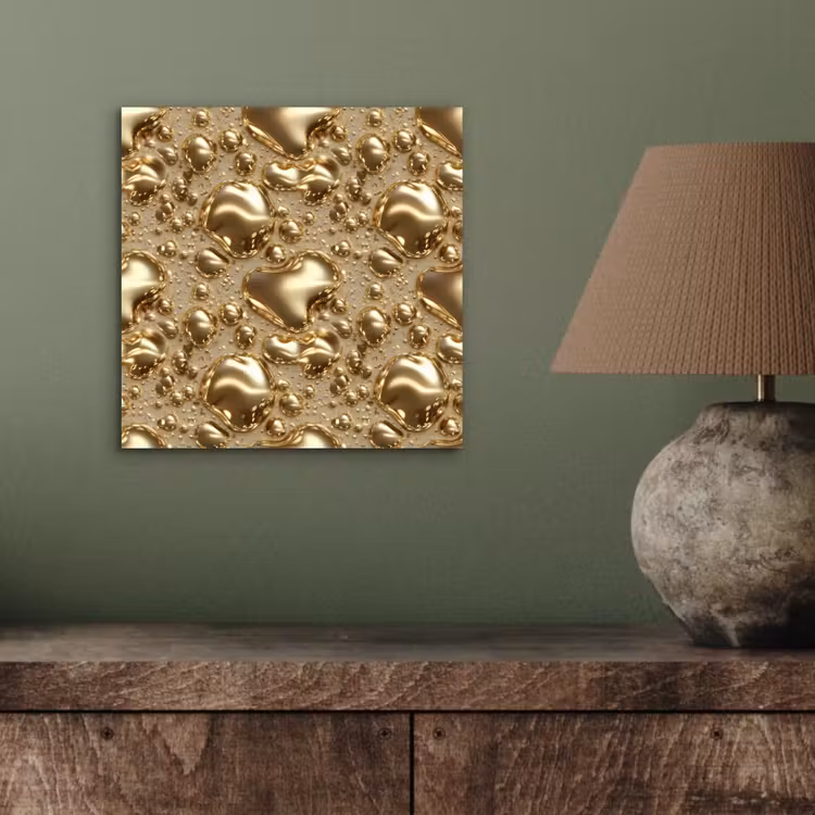 Aluminium schilderij - Druppels - Organisch - Goud — 3