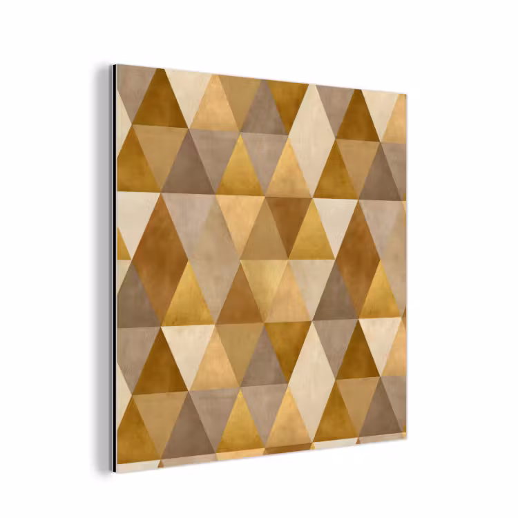 Aluminium schilderij - Geometrisch - Driehoek - Goud — 1