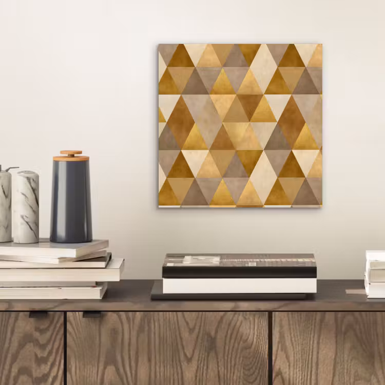 Aluminium schilderij - Geometrisch - Driehoek - Goud — 2